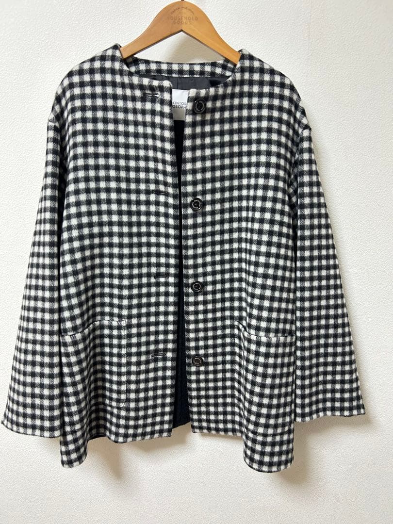 再お値下げマッキントッシュフィロソフィー　チェックハーフコート　38未使用