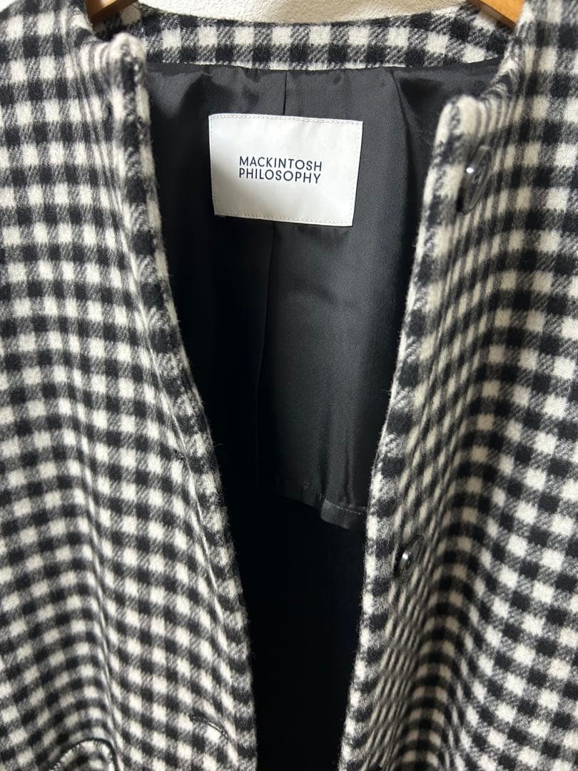 再お値下げマッキントッシュフィロソフィー　チェックハーフコート　38未使用
