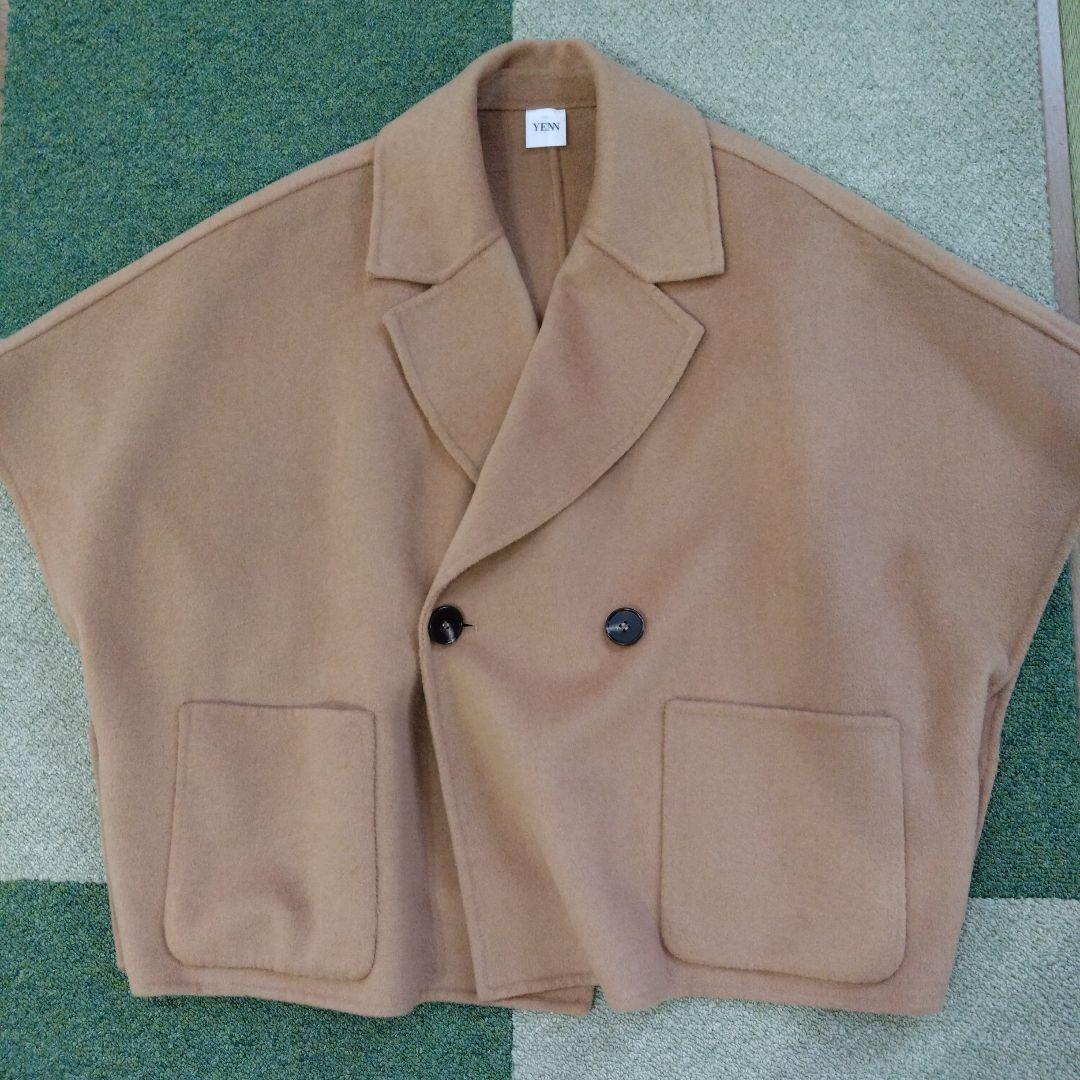 美品！【YENN】キャメル DOUBLE FACE CAPE JACKET