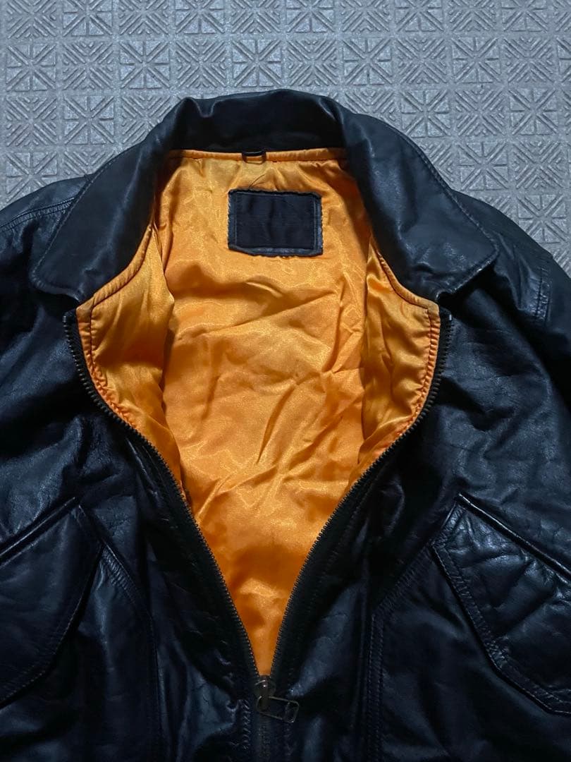 希少Y2K OPIUM 短丈 本革 レザー ボンバー MA-1 CWU-45P