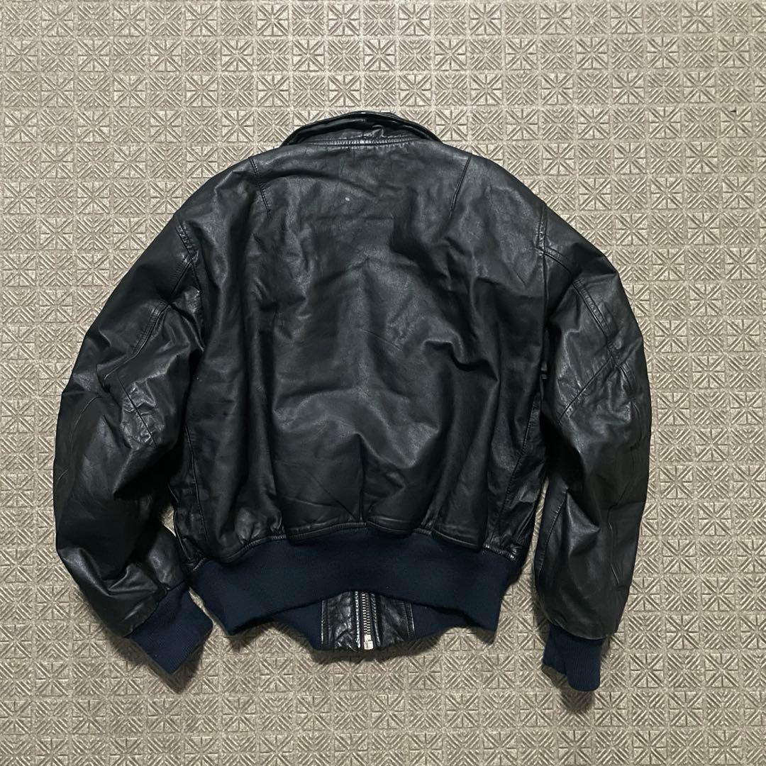 希少Y2K OPIUM 短丈 本革 レザー ボンバー MA-1 CWU-45P