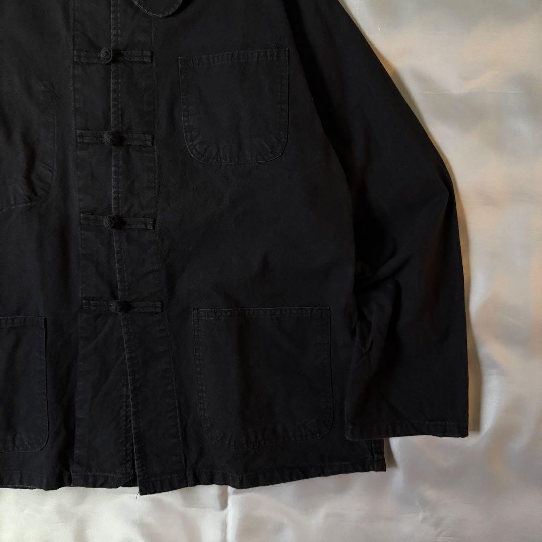 70s vintage ユーロ フレンチチャイナ ワークジャケット ブラック