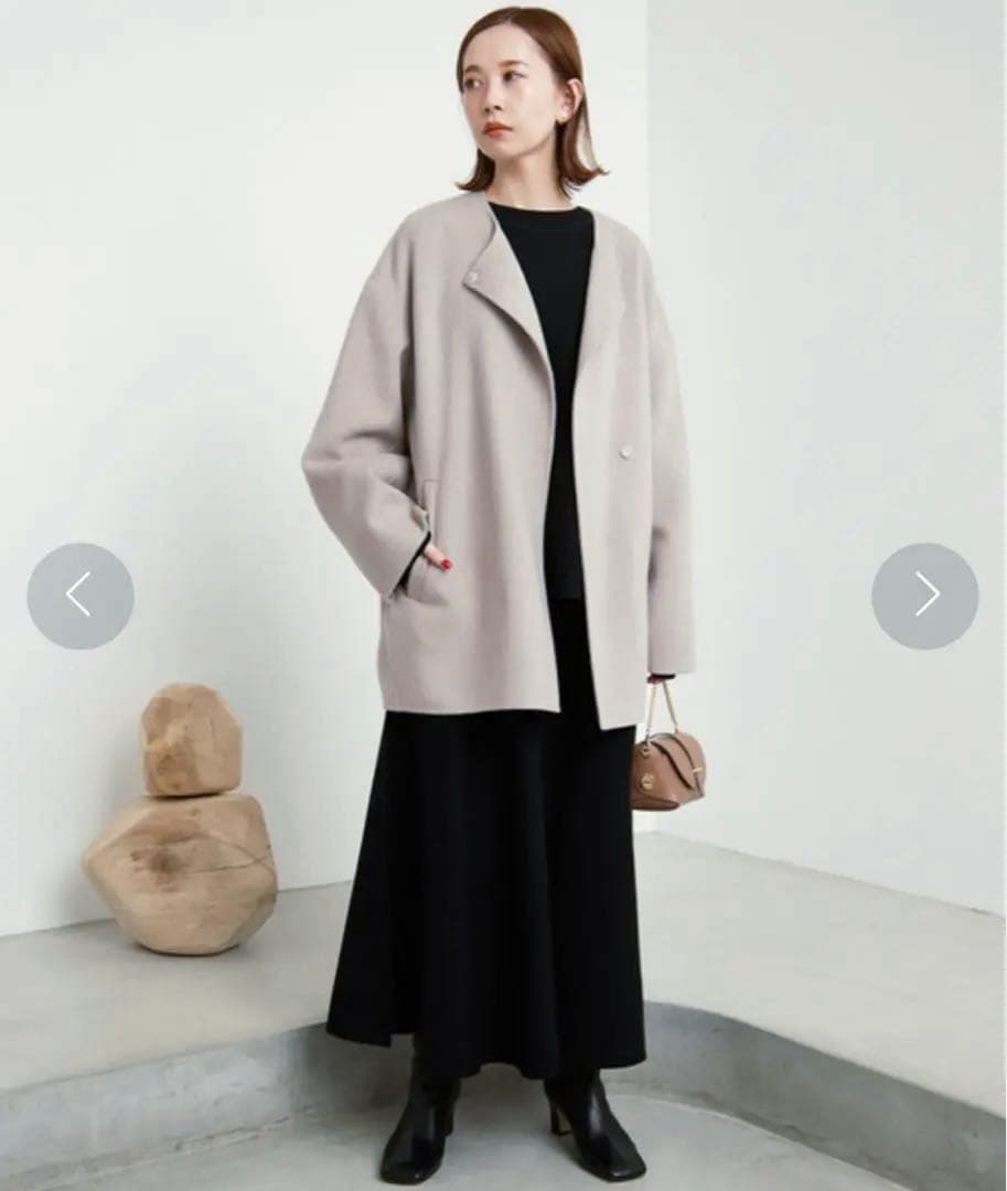 【美品】IENAイエナ HAMILTONダブルフェイスウールショートコート