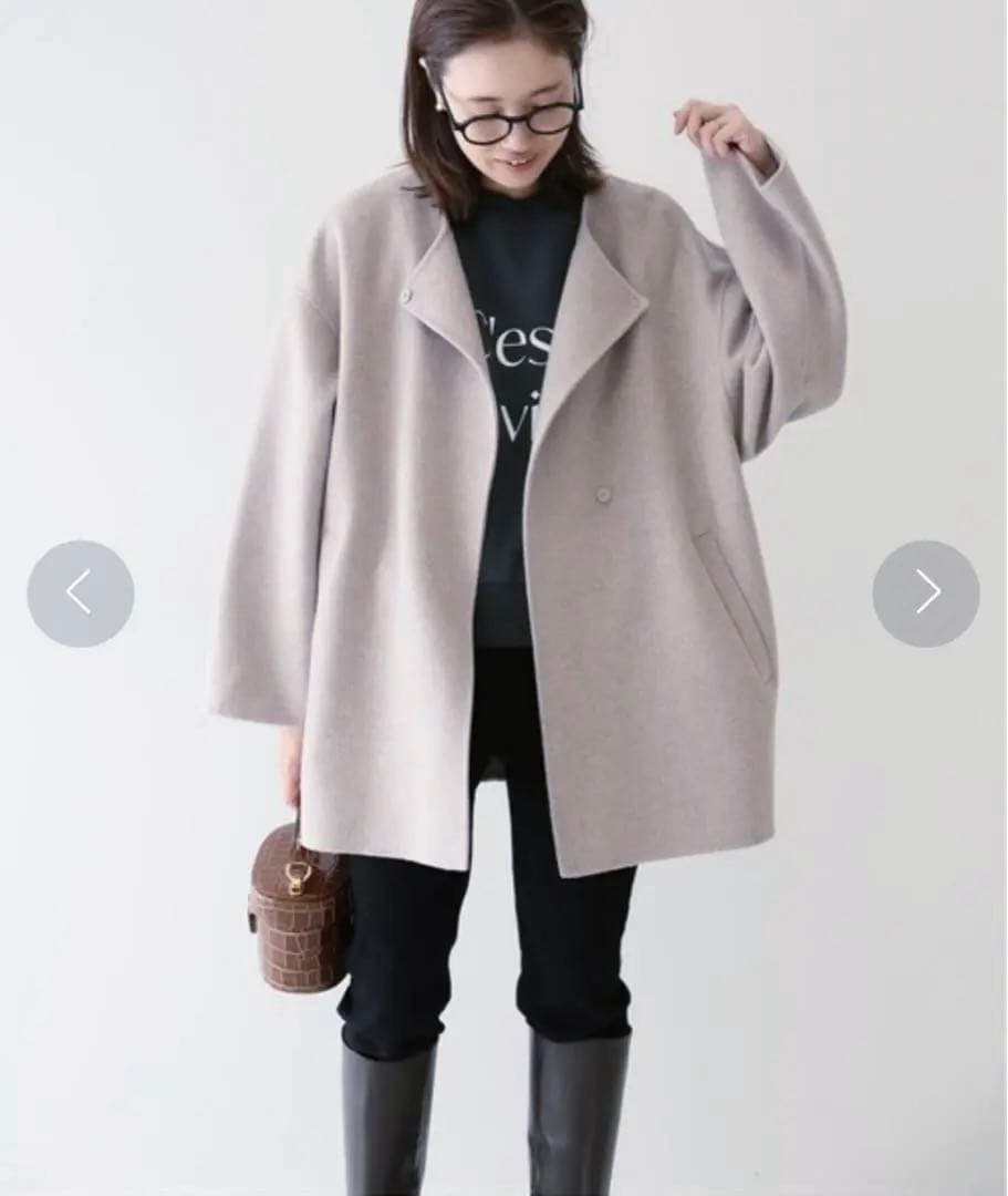 【美品】IENAイエナ HAMILTONダブルフェイスウールショートコート