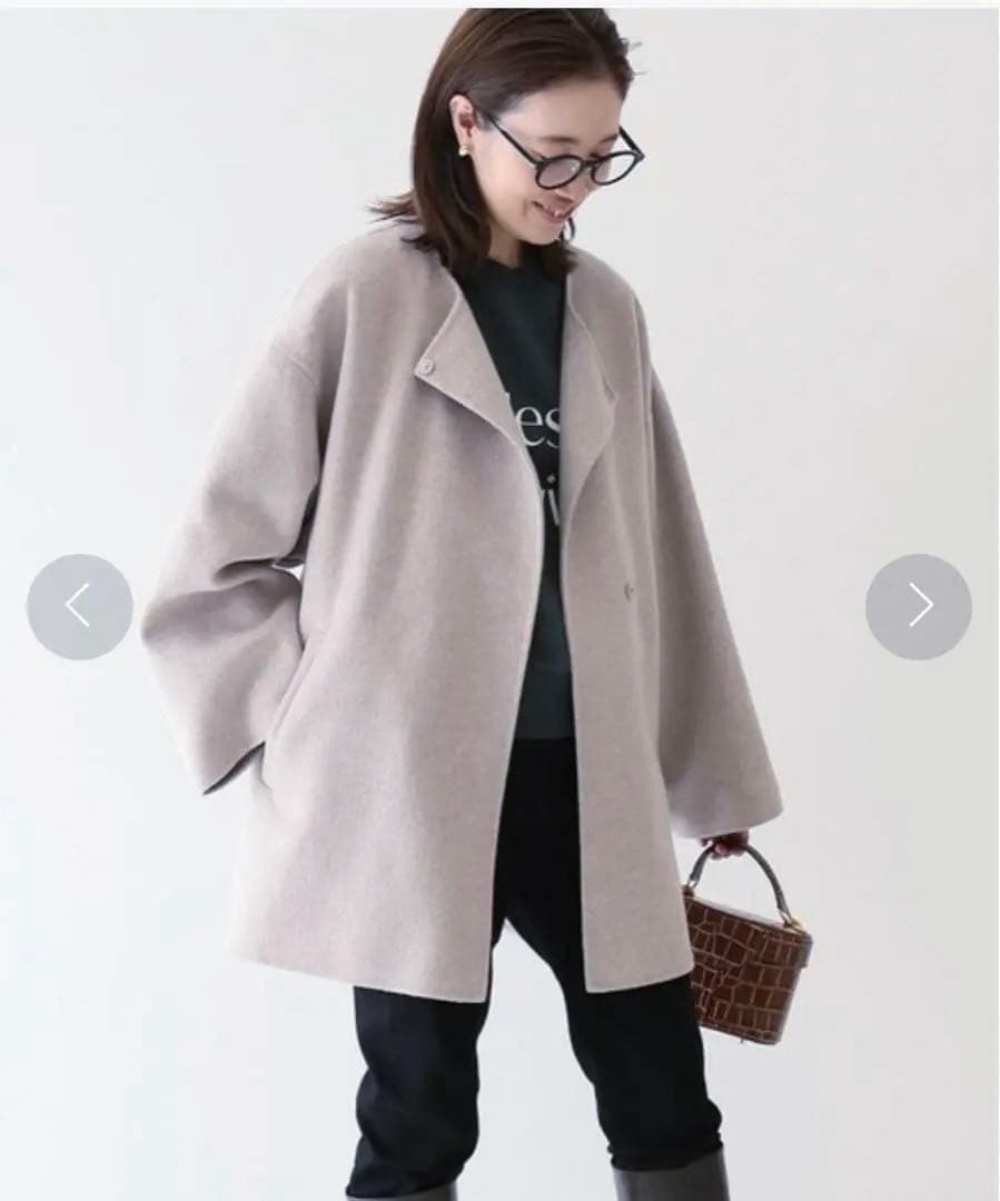 【美品】IENAイエナ HAMILTONダブルフェイスウールショートコート