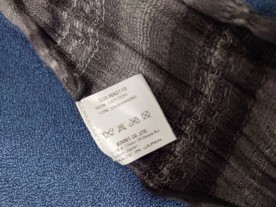 ナンバーナイン BIRDS期 コットンカシミアストール 08SS