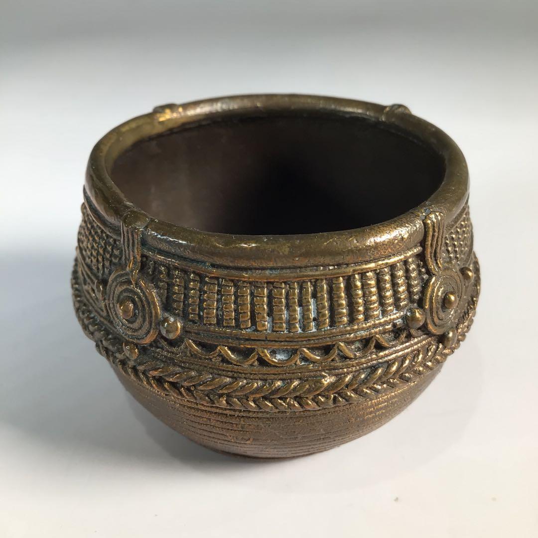 Ｎ６４２　蓋置　『印度産』『仕覆付』『佛器水杯蓋置』『宮田掃庵箱』　共箱　茶道具