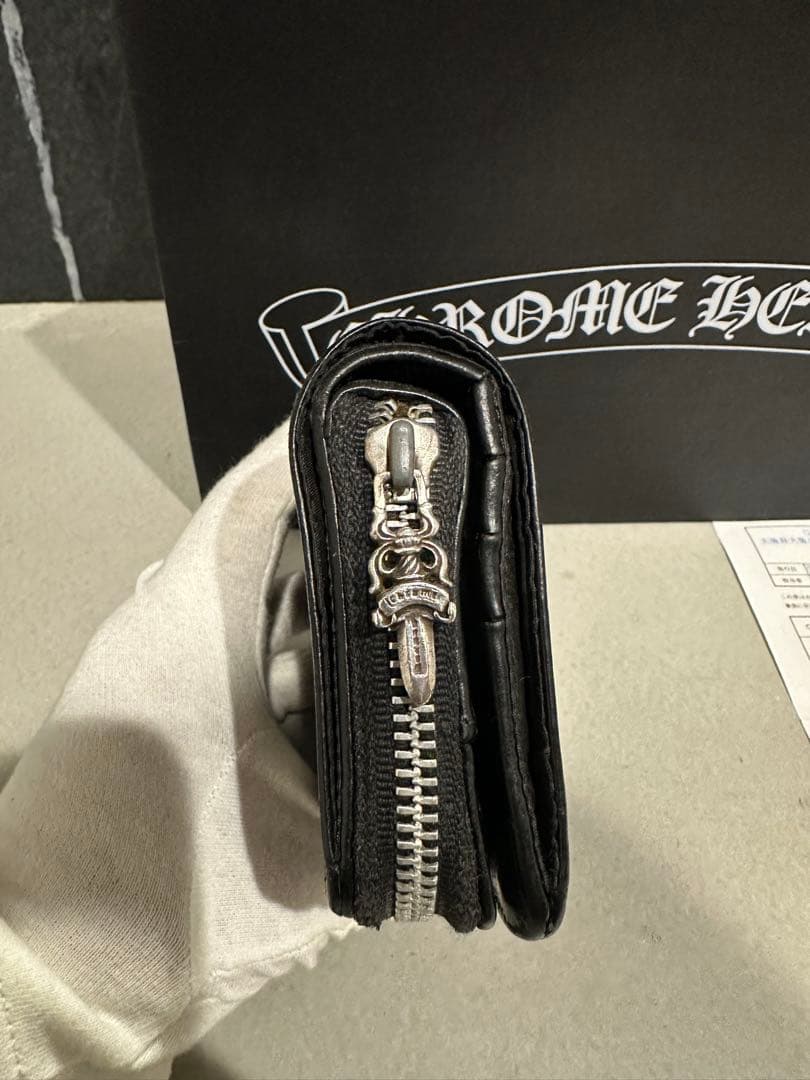 【インボイス原本あり】クロムハーツSQ ZIP BILLレザー ウォレット 財布
