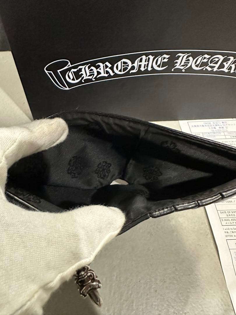 【インボイス原本あり】クロムハーツSQ ZIP BILLレザー ウォレット 財布