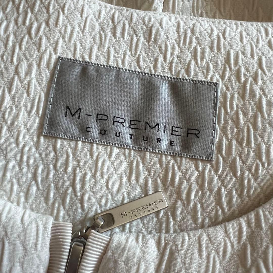 M-PREMIER ダイヤジャガードペプラムダウンベスト
