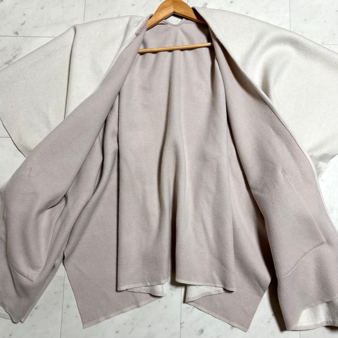 Diagram ポンチョ 2way フォックスファー アイボリー×ライトピンク