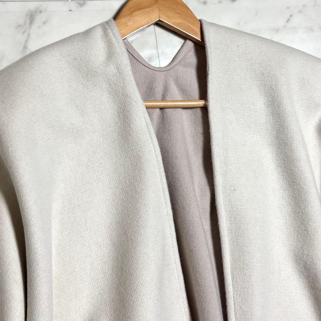 Diagram ポンチョ 2way フォックスファー アイボリー×ライトピンク