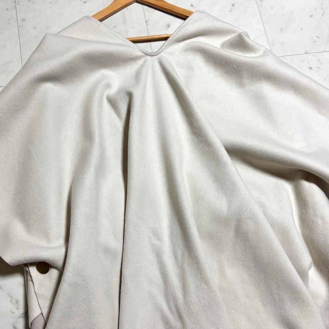 Diagram ポンチョ 2way フォックスファー アイボリー×ライトピンク