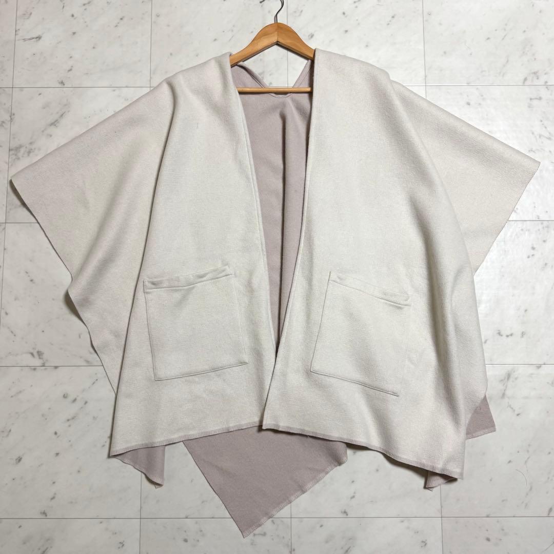 Diagram ポンチョ 2way フォックスファー アイボリー×ライトピンク