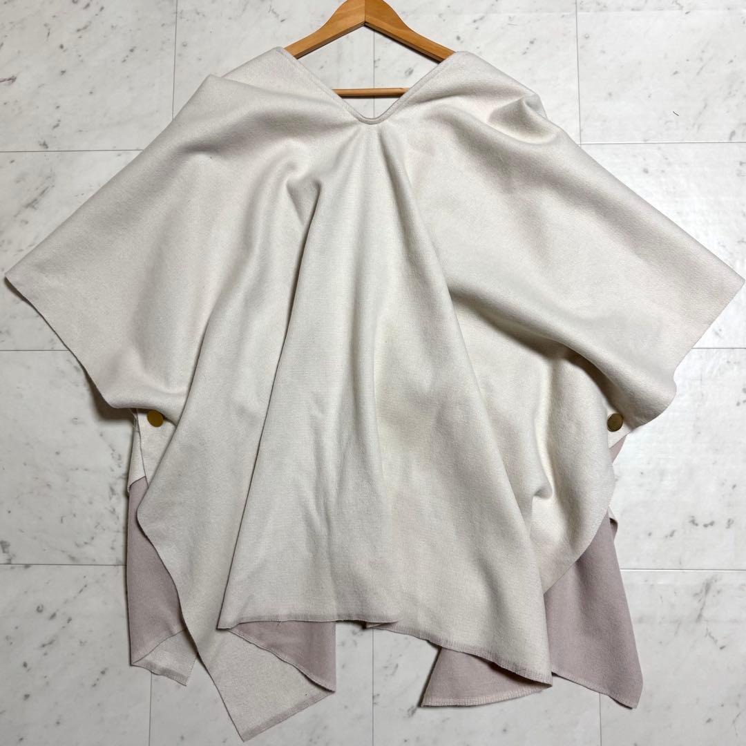 Diagram ポンチョ 2way フォックスファー アイボリー×ライトピンク