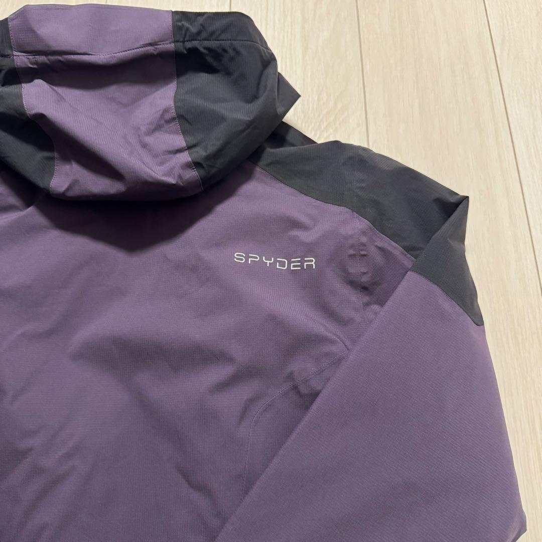 【美品】SPYDER フード付きスキーウェアパープル/ブラック USA メンズM
