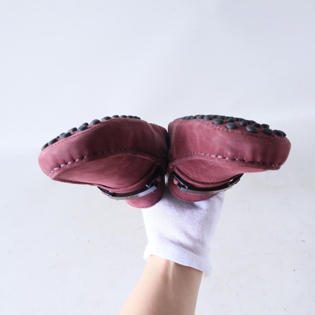 極美品トッズゴンミーニ　ドライビングシューズ　ワインレッド　6.5 25.5cm