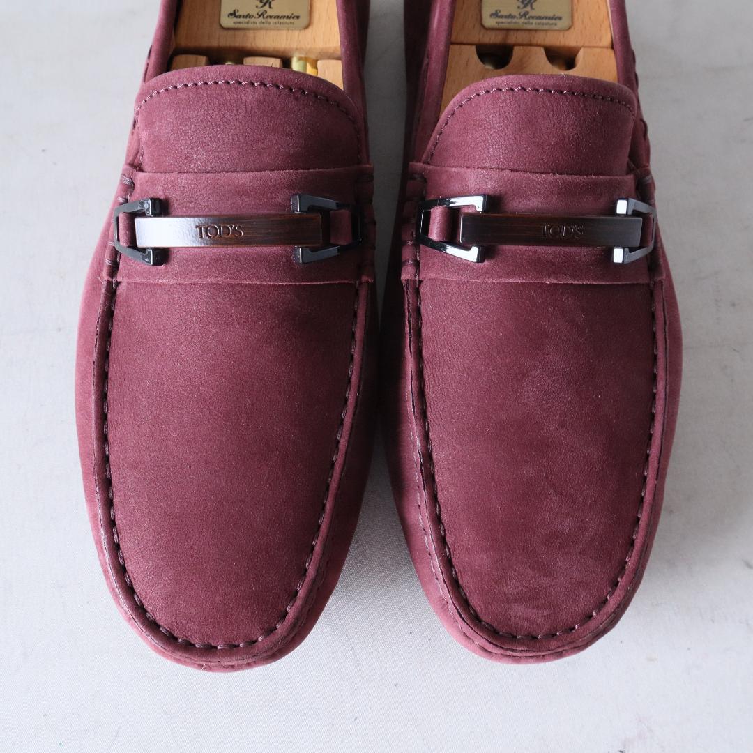 極美品トッズゴンミーニ　ドライビングシューズ　ワインレッド　6.5 25.5cm