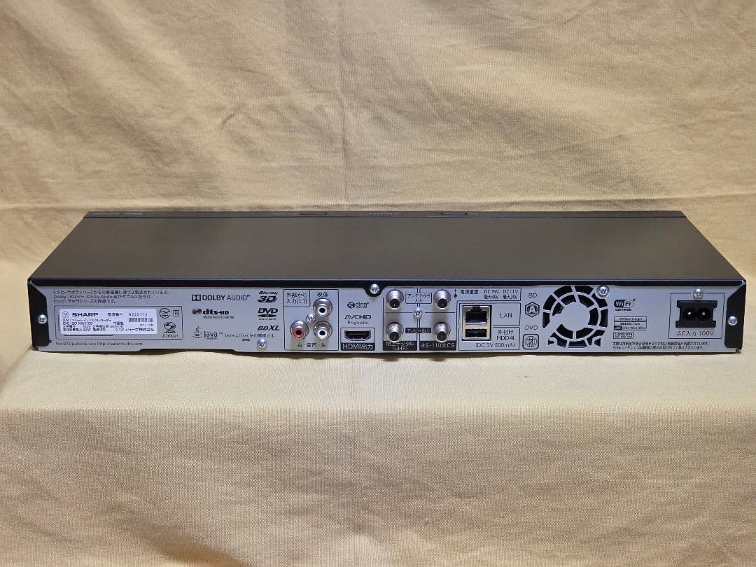 SHARP AQUOS BDレコーダー BD-NW1100　2017年製　整備品