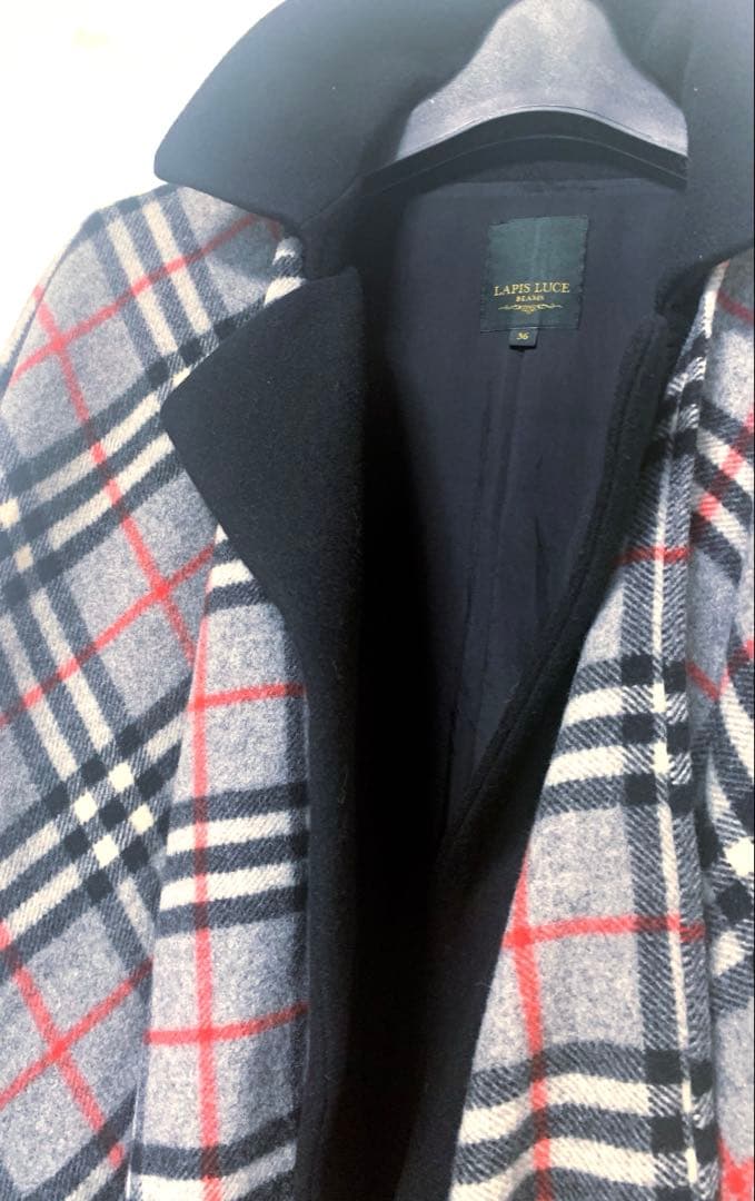 【送料無料】希少！BURBERRY ノヴァチェック ウール カシミアケープ