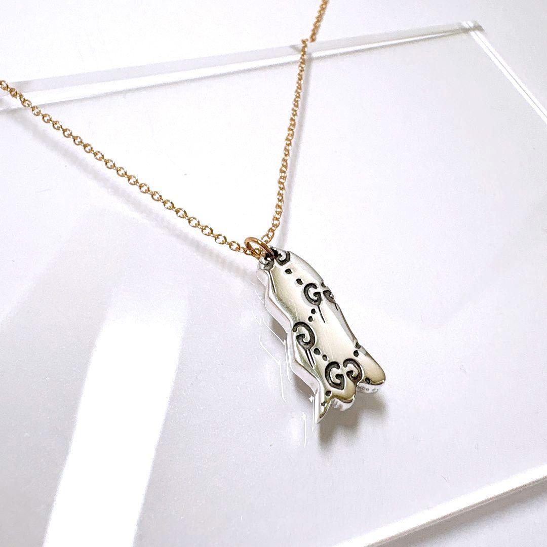 さっかんさん専用★GUCCI ゴースト シルバーネックレス 750 K18