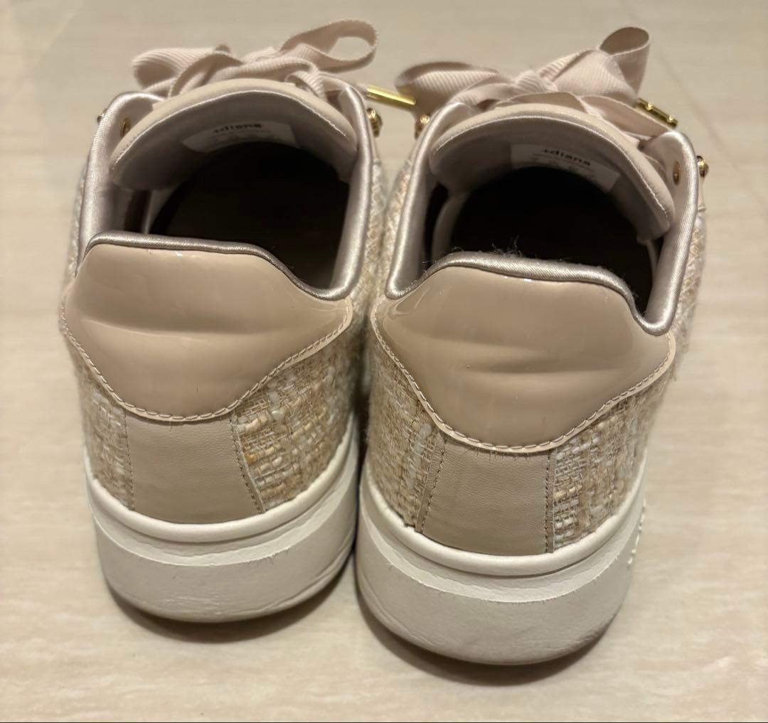 【美品】プラスダイアナ　パール　ツイード　スニーカー