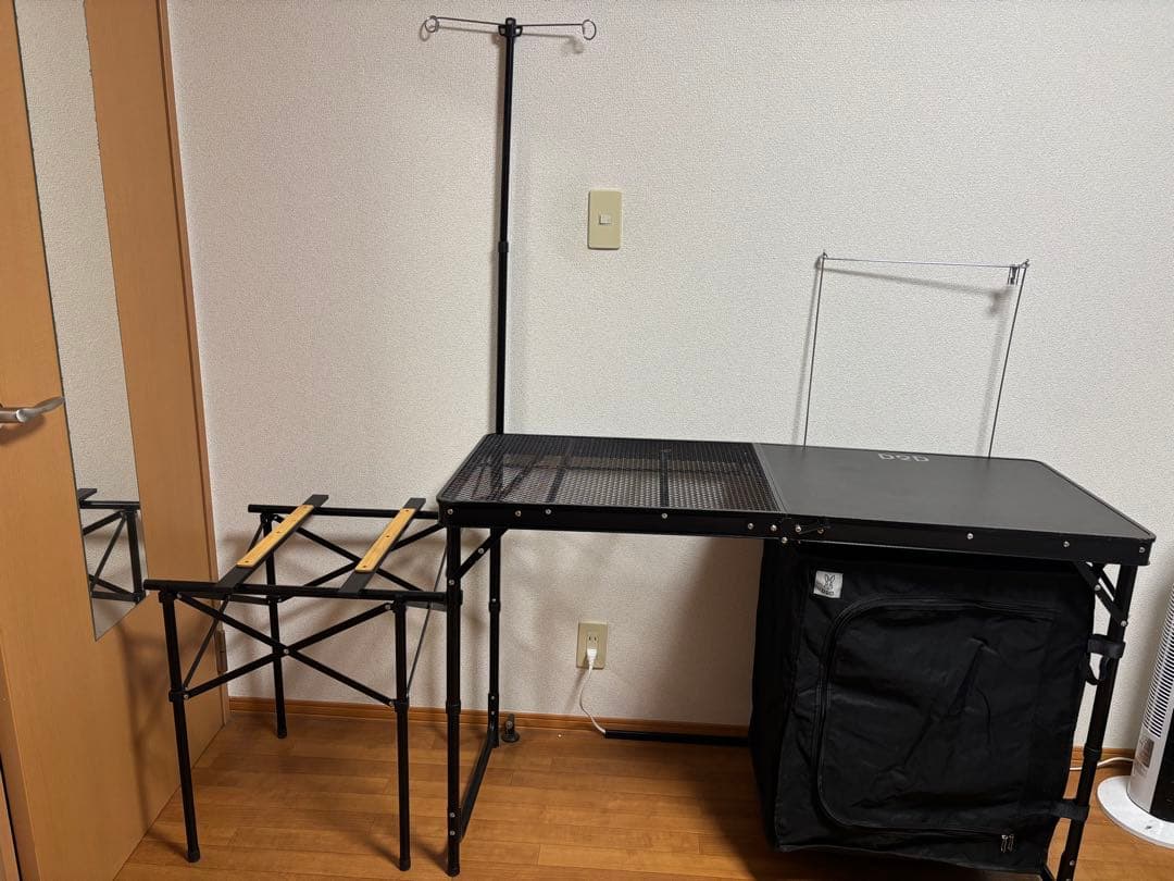 DOD クッキングキング オールインワンキッチン 耐熱メッシュ 収納棚付き