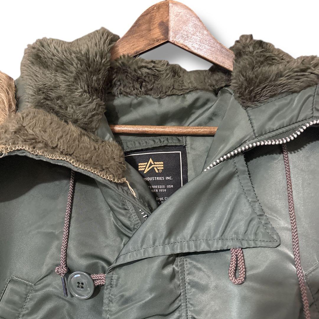 USA製 ALPHA N-3B フライトパーカー ミリタリー カーキ M-L相当