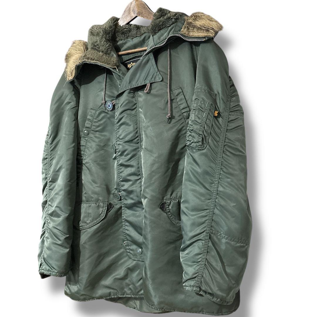 USA製 ALPHA N-3B フライトパーカー ミリタリー カーキ M-L相当