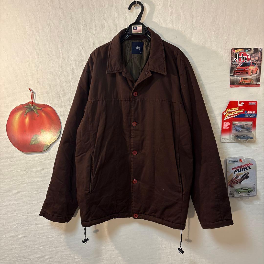 old stussy コート カバーオール 90s 紺タグ キルティング