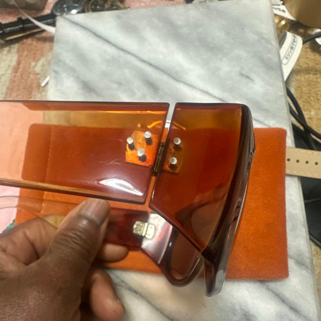 ブラウンオーバーサイズサングラス