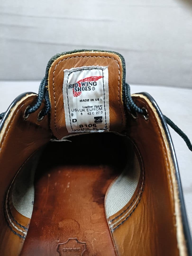 レッドウィング8106　 オックスフォード　27,0cm