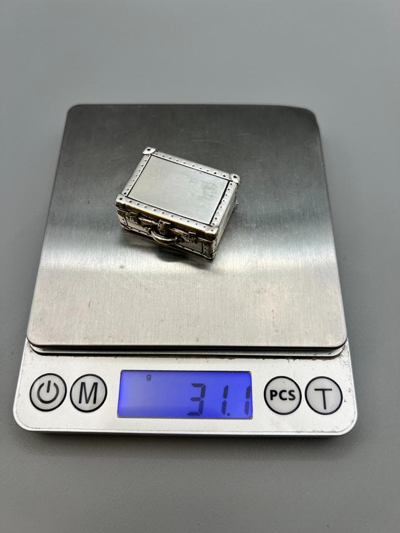 【海】銀製　800刻印　アクセサリ箱　小箱　銀細工　重量約31g