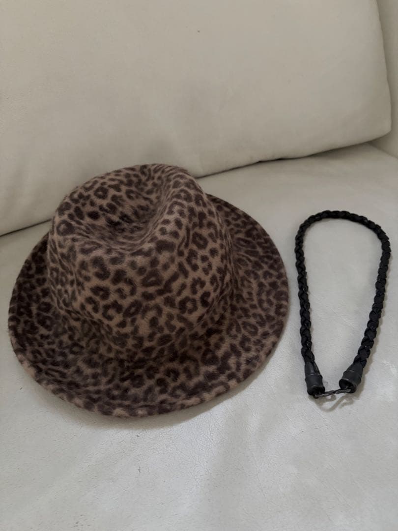 Size3のhyde着用BACKLASHレオパード柄ラビットファー素材