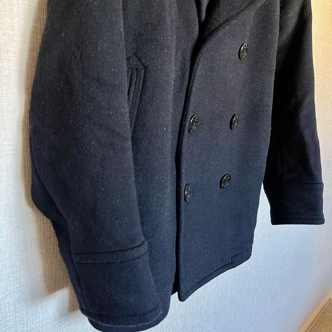 【防寒対策】BACK NUMBER ピーコート Wフェイスウール 黒に近い紺色