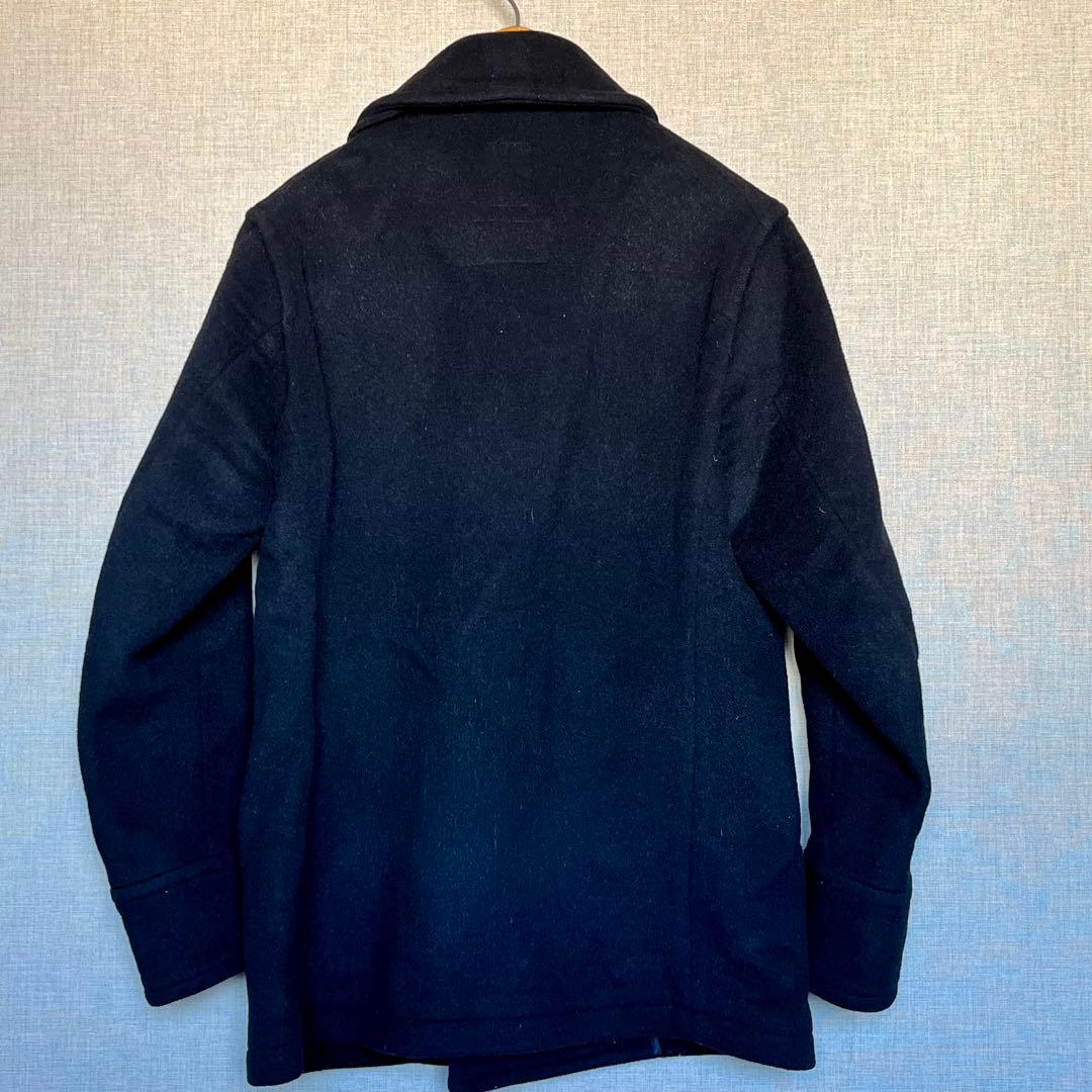 【防寒対策】BACK NUMBER ピーコート Wフェイスウール 黒に近い紺色