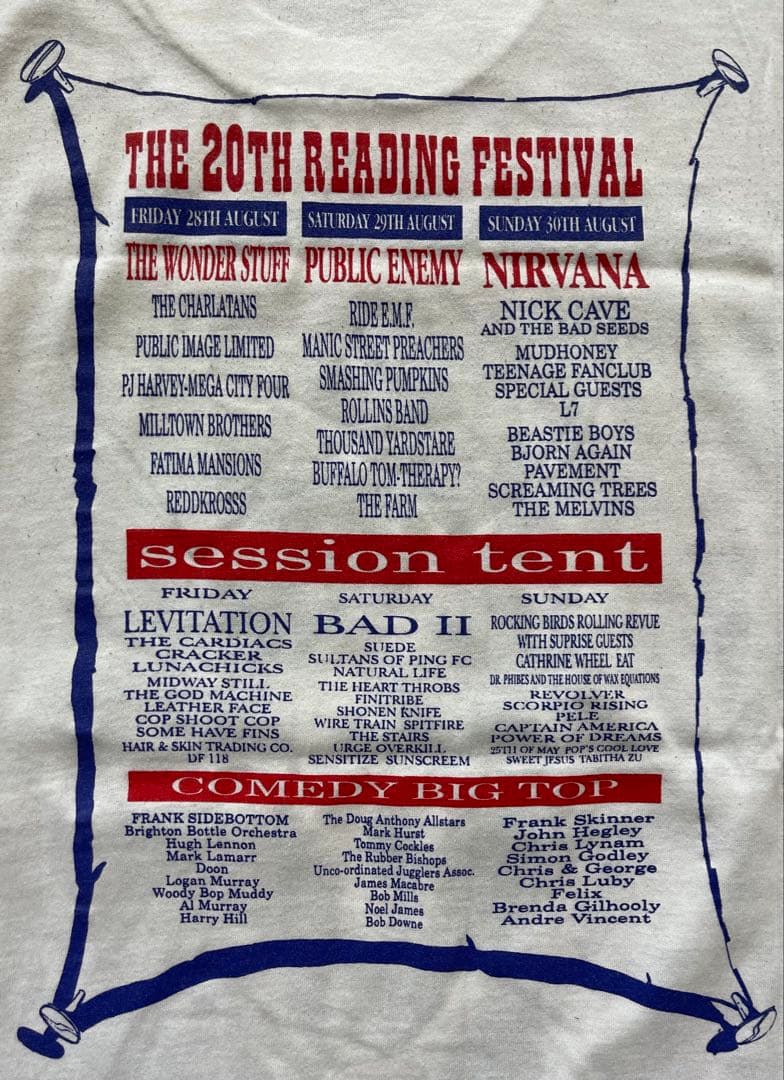 THE 20TH READING FESTIVAL 90s Tシャツ