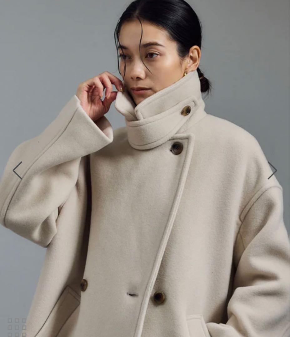 新品未使用品☆ サロンアダム エロペ　新作！ウールPコート　オフホワイト