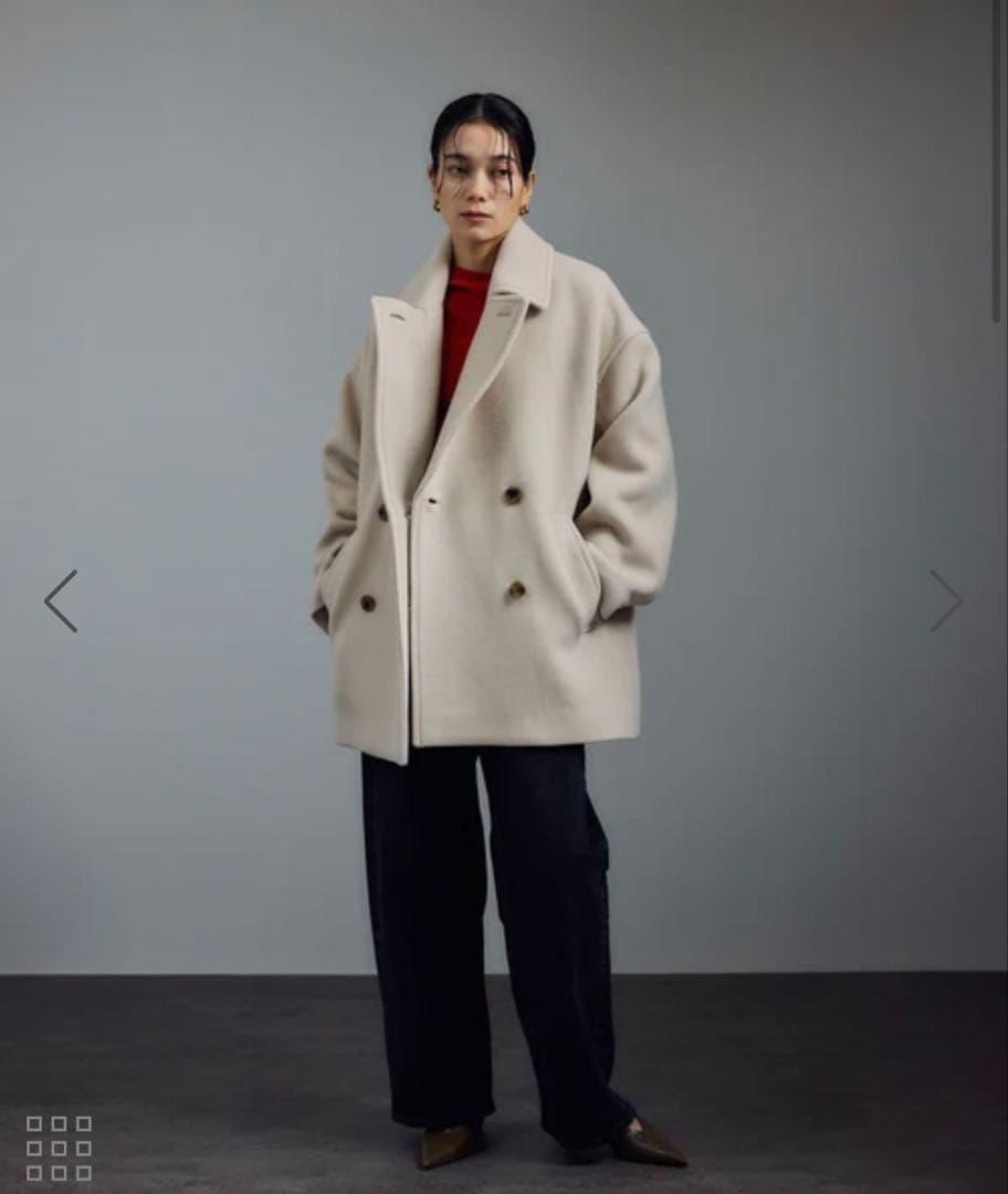 新品未使用品☆ サロンアダム エロペ　新作！ウールPコート　オフホワイト