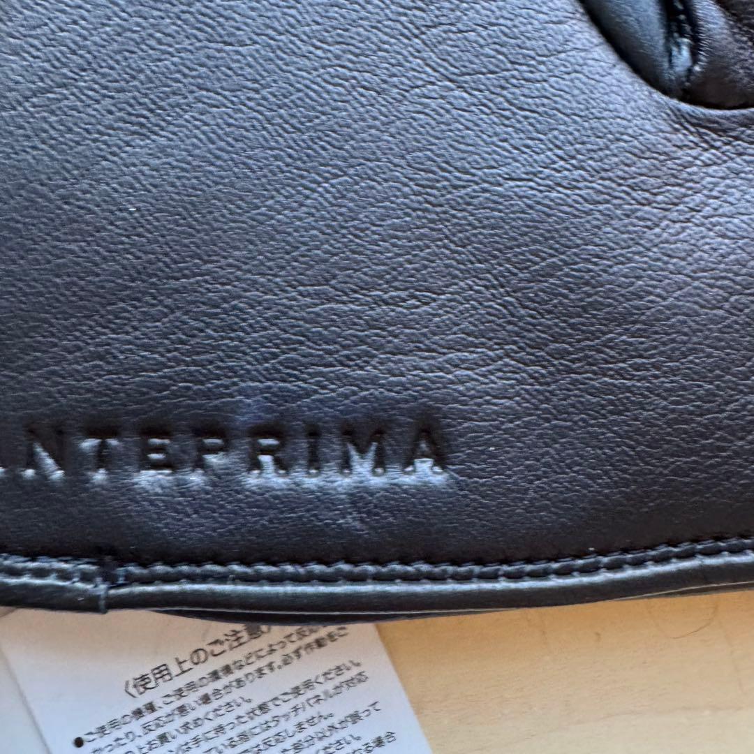 ★新品★アンテプリマ　レザー手袋　ウール切り替え　ストーン　スマホ対応　黒