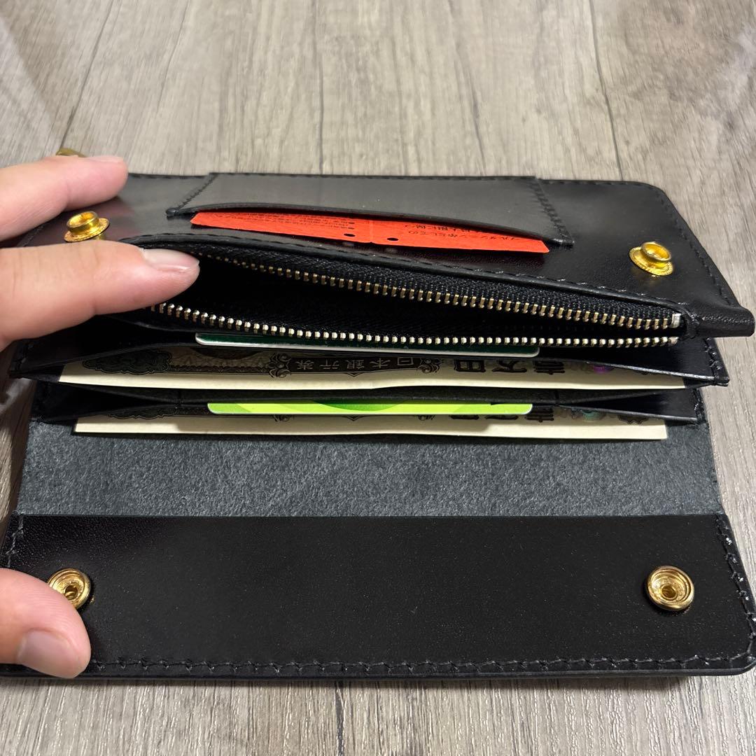ハンドメイド 栃木レザー ロングトラッカーウォレット