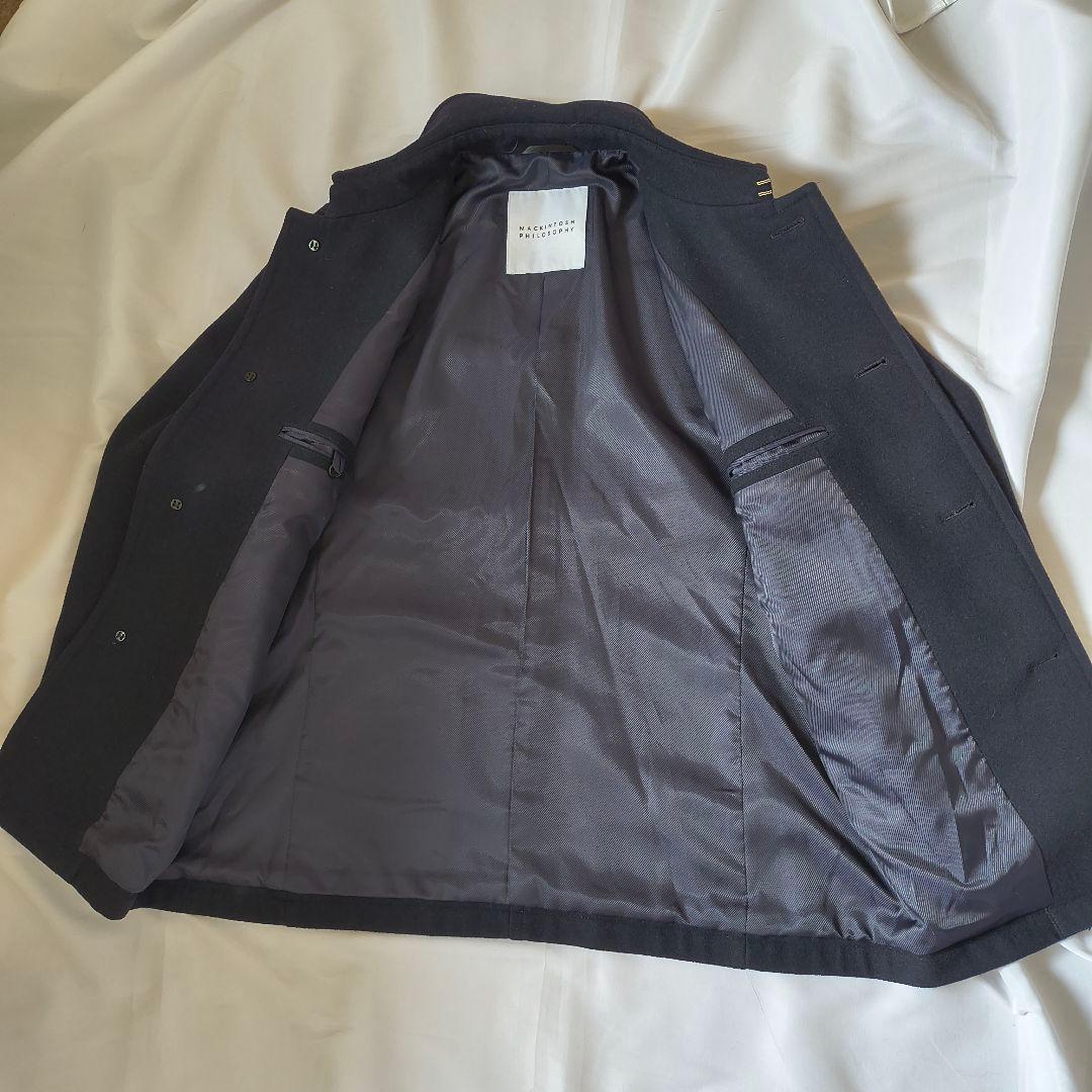 マッキントッシュフィロソフィー ネイビー ウール ピーコート 40