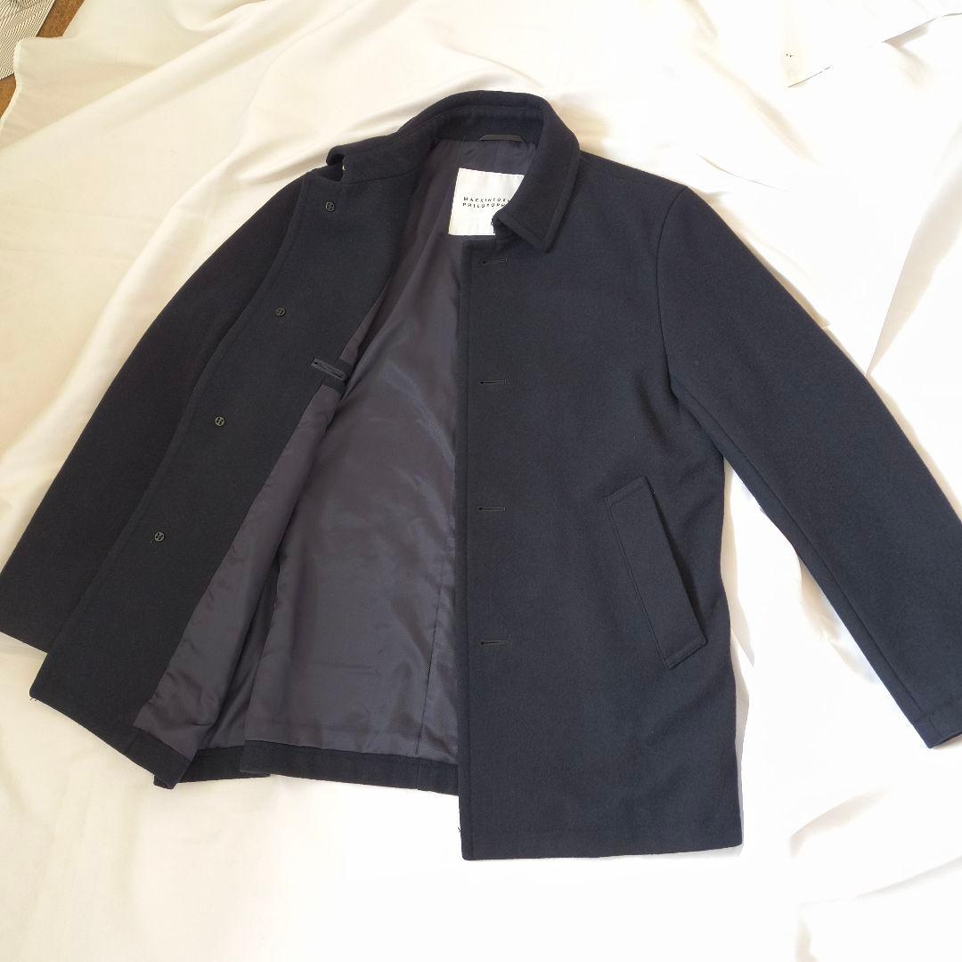 マッキントッシュフィロソフィー ネイビー ウール ピーコート 40