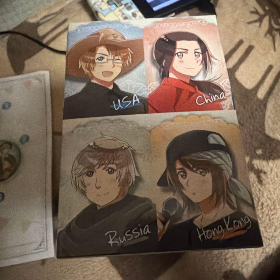 ヘタリア キャラソンCD vol.1〜8 缶バッチ 全巻収納BOX付き