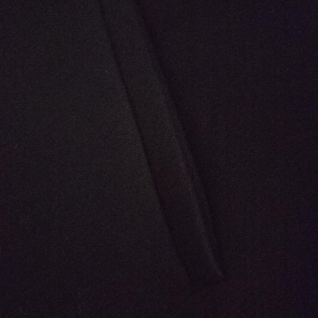 ボンポワン　ネイビー フリル襟　ウールコート