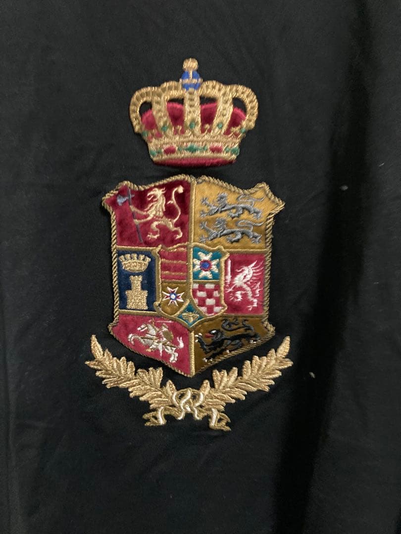 未使用　Dolce & Gabbana ブラック Tシャツ 46 王冠　盾　刺繍