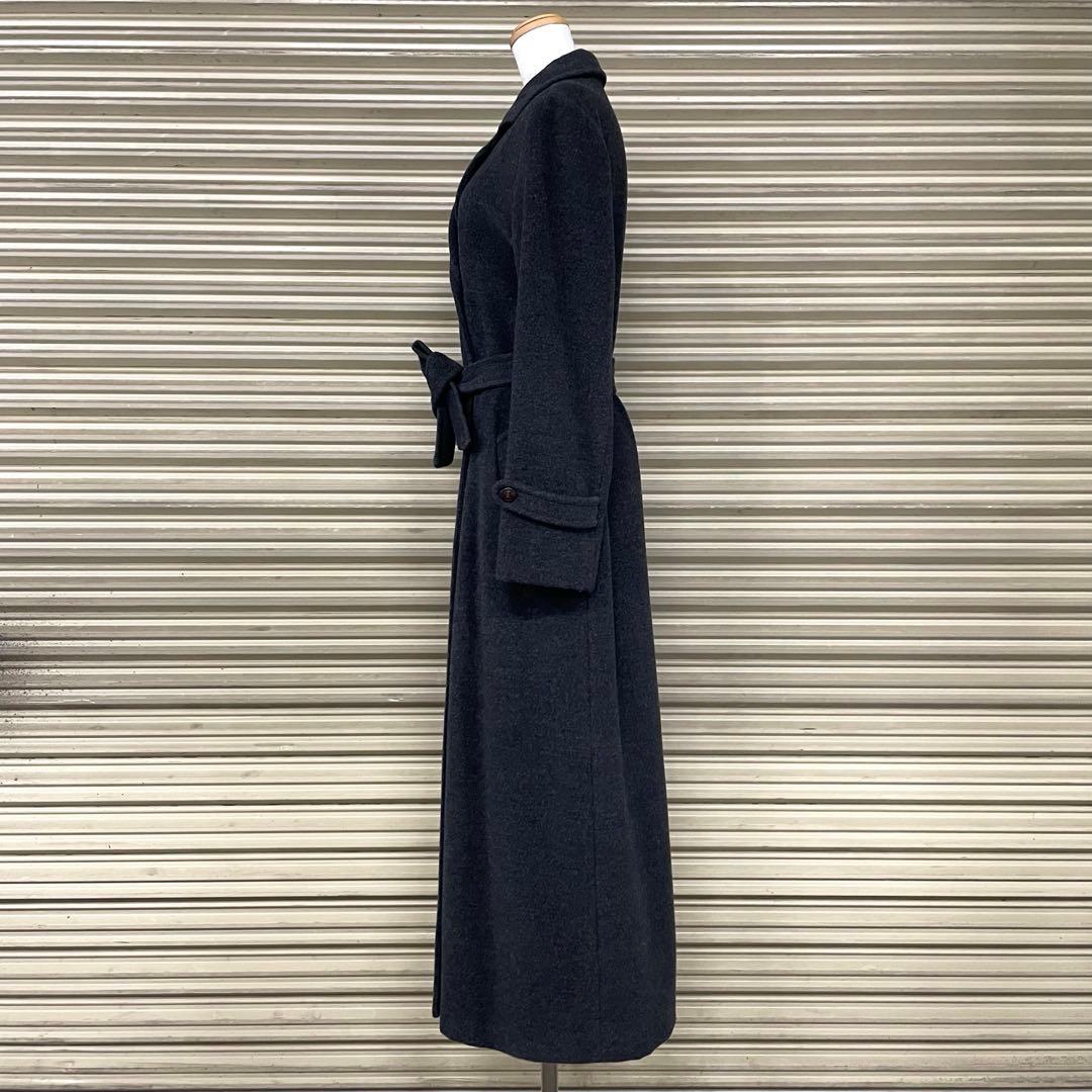 伊製 マックス&コー アンゴラ混 チェスターコート Aライン ダブル ベルト付