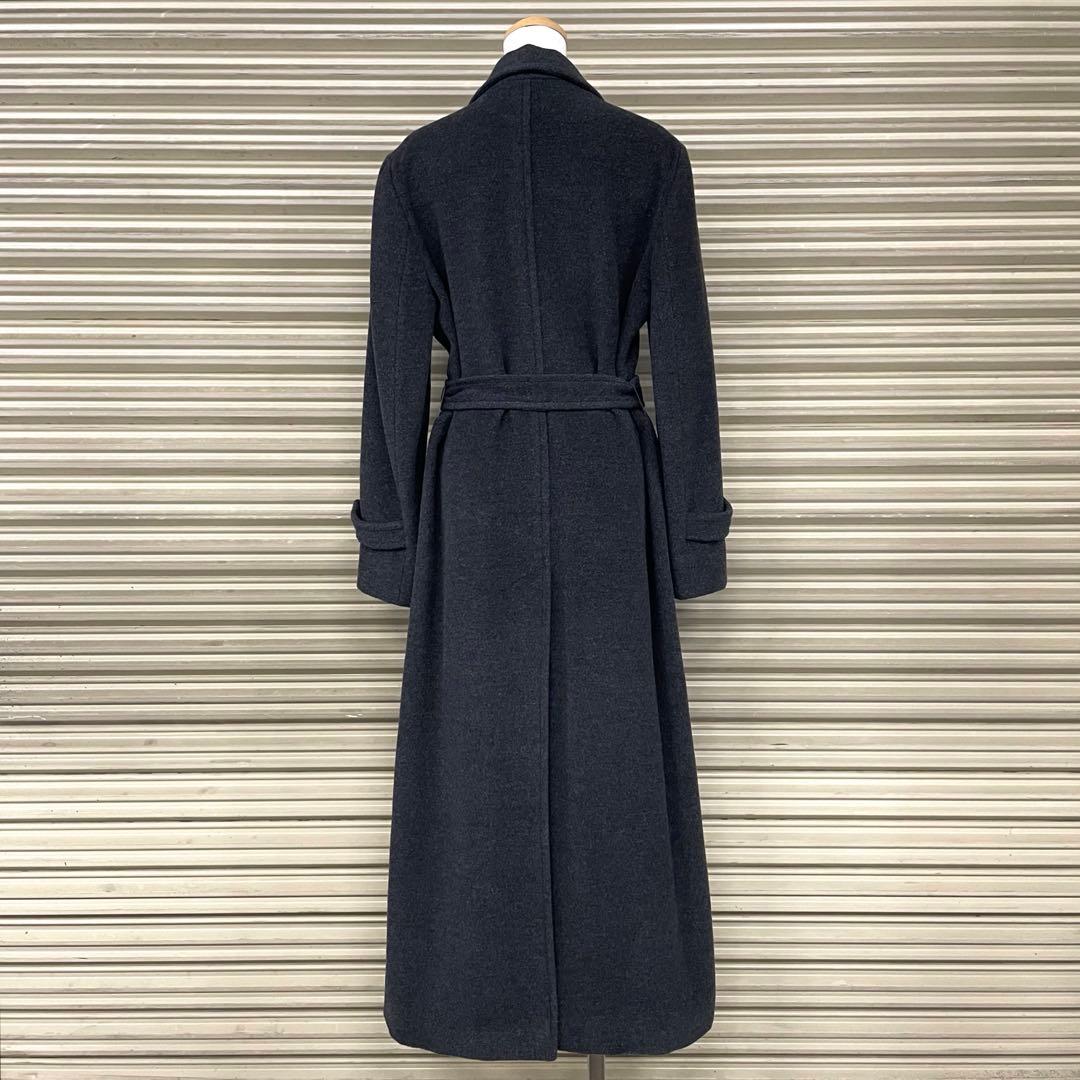 伊製 マックス&コー アンゴラ混 チェスターコート Aライン ダブル ベルト付