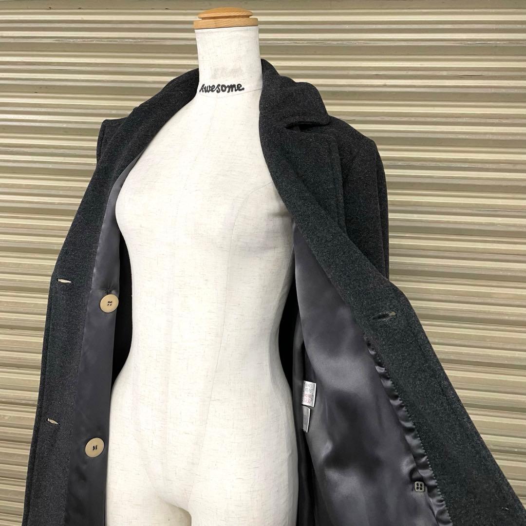 伊製 マックス&コー アンゴラ混 チェスターコート Aライン ダブル ベルト付