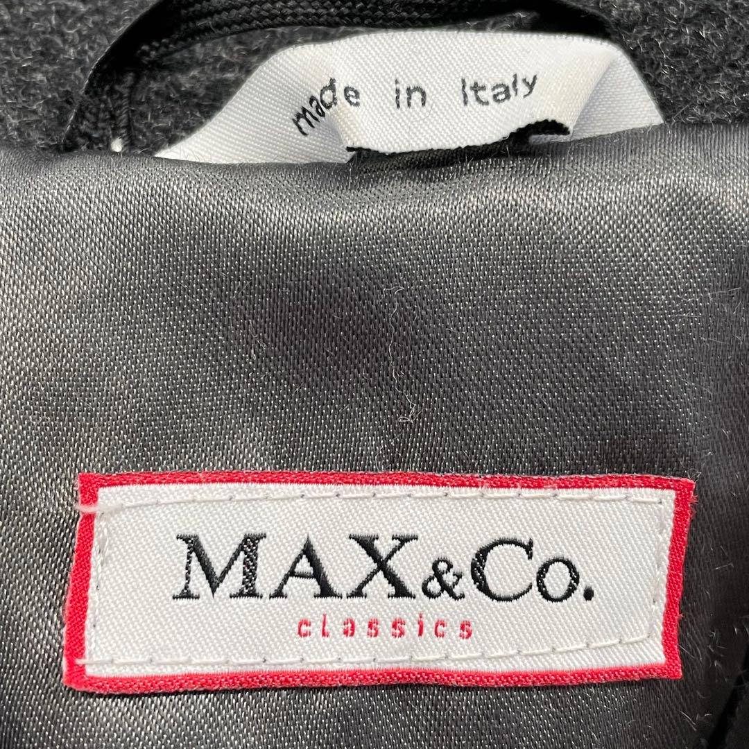 伊製 マックス&コー アンゴラ混 チェスターコート Aライン ダブル ベルト付